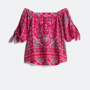 Vibrant Pink Off-Shoulder Blouse